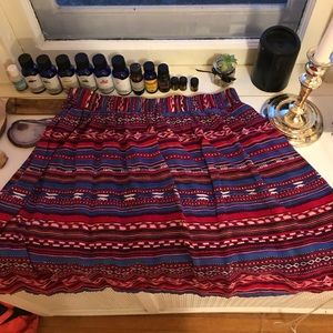 Red and blue Tribal Mini Skirt